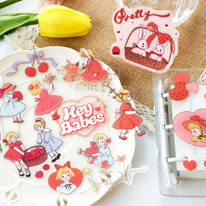 30pcs Kawaii Cartoon PET Sticker Labels Decorative collage Scrapbooking korean Diary Album Stationery Stickers aesthetic Girly kawaii glitter stickers korean stationery sticker aesthetic decorative collage scrapbooking labels diy diary album