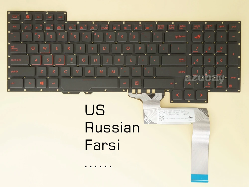 Russo Teclado Farsi para Asus 0knb0-e601us00 Asm14c33usj442 Asm14c3 0knb0-e601fs00 0knb0-e601ru00 Asm14c33suj442 Novo us