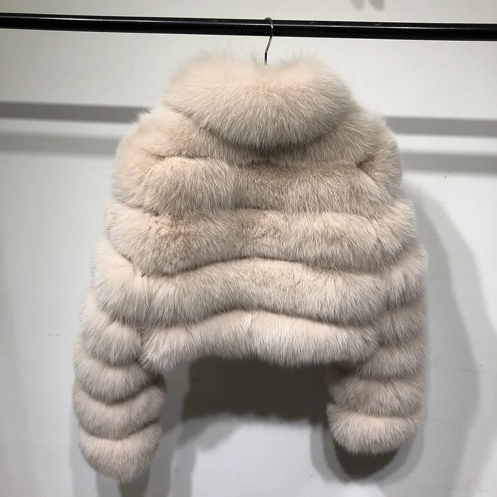Yoloagne женская куртка из натурального Лисьего меха, женская зимняя теплая Толстая куртка из натурального Лисьего меха