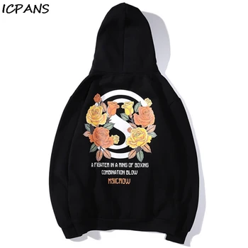 

ICPANS Hip Hop Hooded Sweatshirts Winter Fleece Streetwear Pullover Sweatshirt Streetwear Men Fashion Harajuku Casual Tops