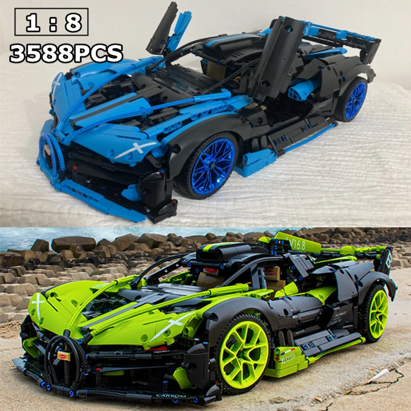Technologie d'éclairage LED créative Bugatti Bolide Techni MOC