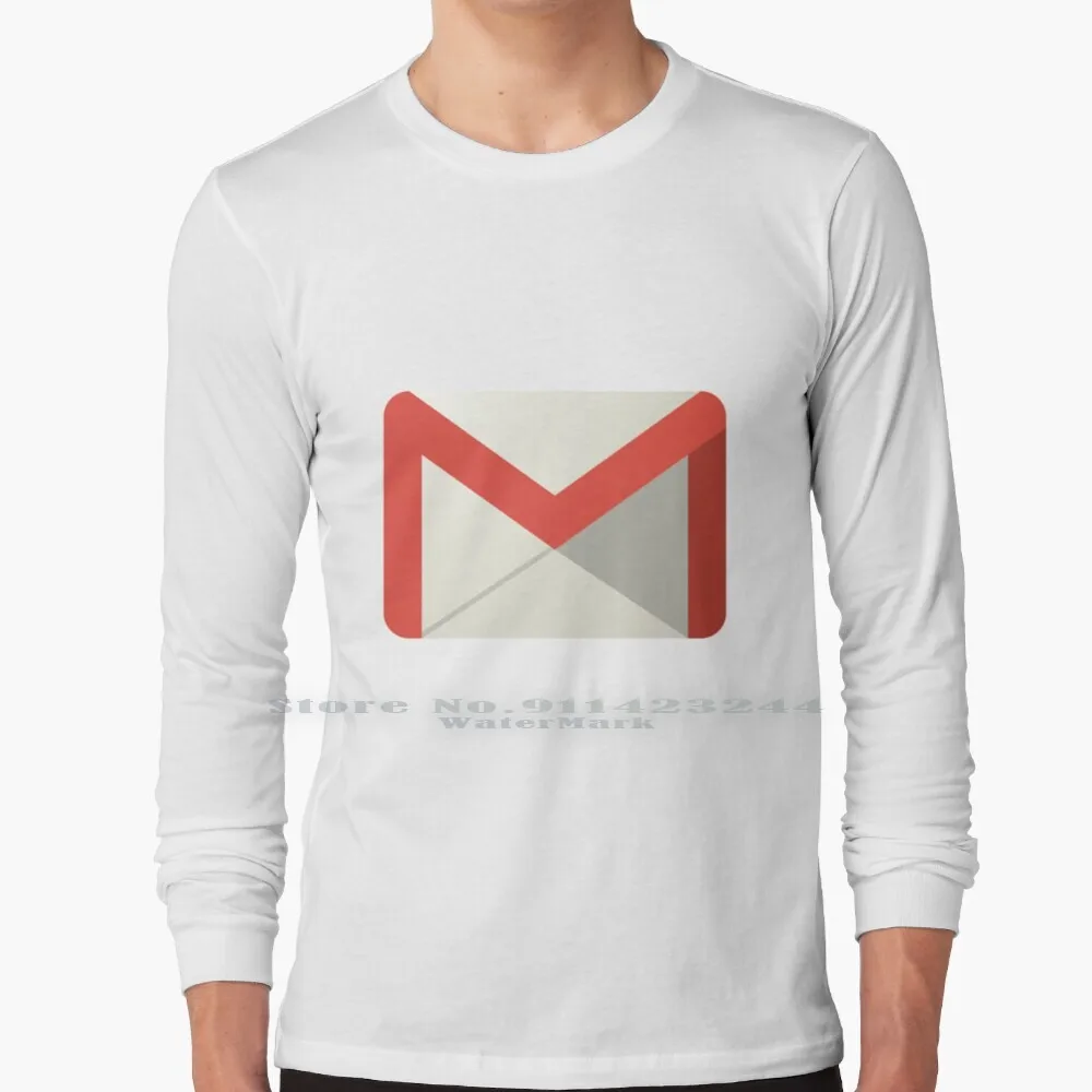 Логотип Gmail футболка с длинным рукавом Tee Mail Boite De стойка внешний вид конверта