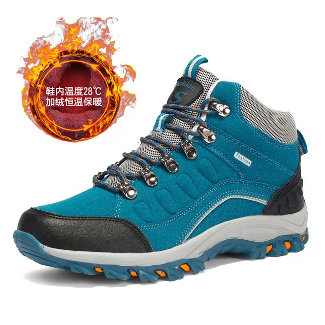 Зимняя женская походная дышащяя обувь для пешего туризма женские спортивные кроссовки Camel обувь для альпинизма сапоги большого размера - Цвет: Синий