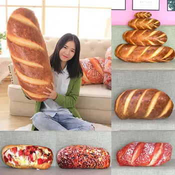 

3D Simulate Ham Butter Sesame Bread Model Stuffed Doll Back Cushion Throw Pillow Snack Decoration Backrest Cushion