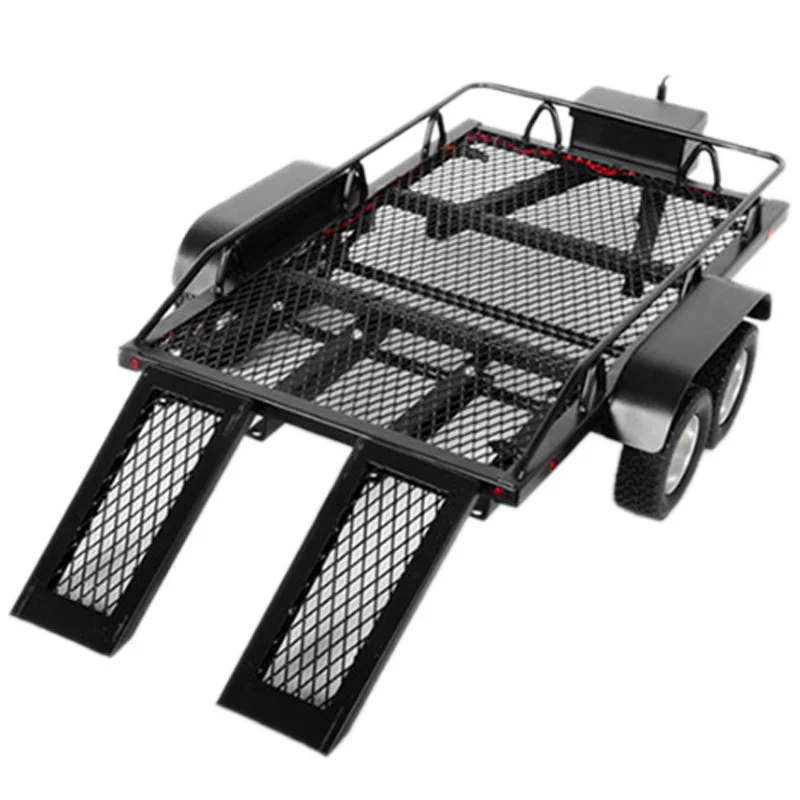 

Double Axis Heavy Duty All Metal Trailer for 1/10 Rc Rock Crawler Truck Traxxas Axial Scx10 90046 90047 Cc01 D90 D110