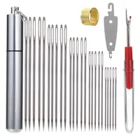 Kit d'épingles à coudre en acier inoxydable, gros œil, épingles à coudre grossières, couture à la main, point de croix, outils de bricolage assortis, 29 pièces par ensemble 1