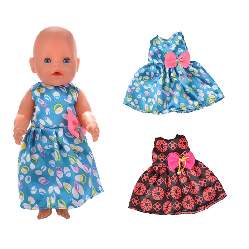 

Sleeveless Dot Print Slim Long Dress Evening Dress Fashion Fit 18-inch American Doll And 43cm Doll Generation Children's Gift
