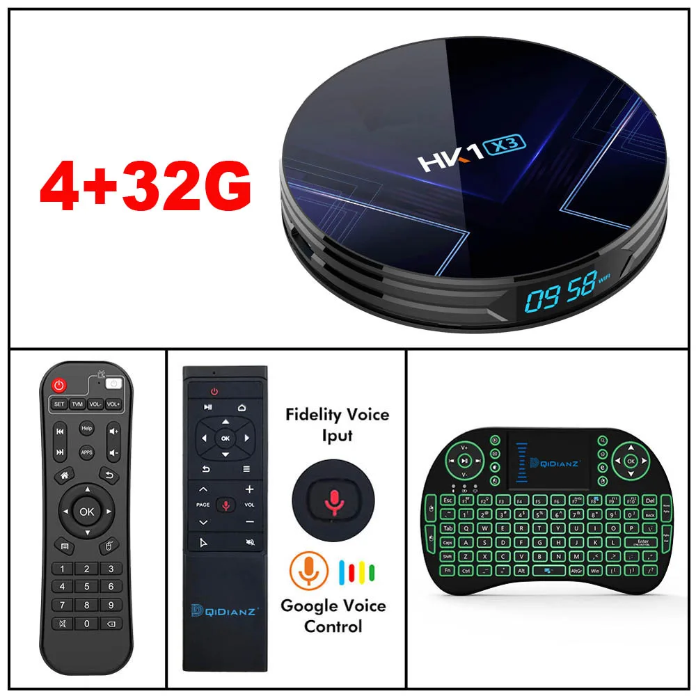 HK1X3 Android 9,0 Smart tv Box 4 Гб ОЗУ 32 ГБ/64 Гб/128 Гб ПЗУ Amlogic S905X3 четырехъядерный медиаплеер телеприставка PK A95X F3 X96 AIR - Цвет: 4G32G ADD I8 MT12