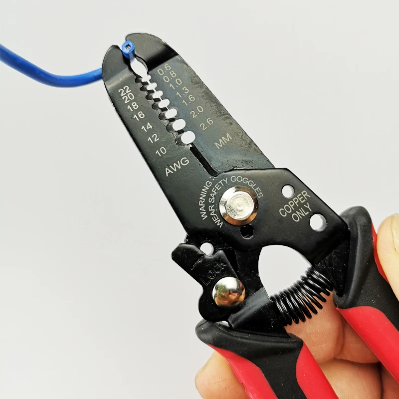 Wire Stripper Pliers Mini Multifunctional Electric Fast Peeling Tools Cutting Multitool Hand Operated Tool 0.5-2.6mm² AWG22-10