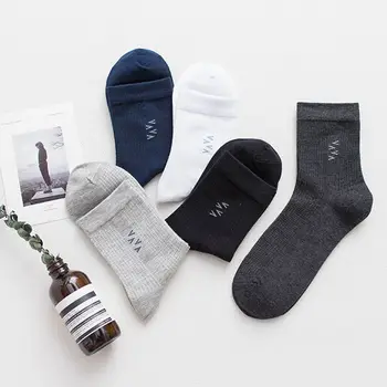 

носки мужские Men Casual Cotton Harajuku Moisture Wicking Style Work Business Solid Color Tube Socks