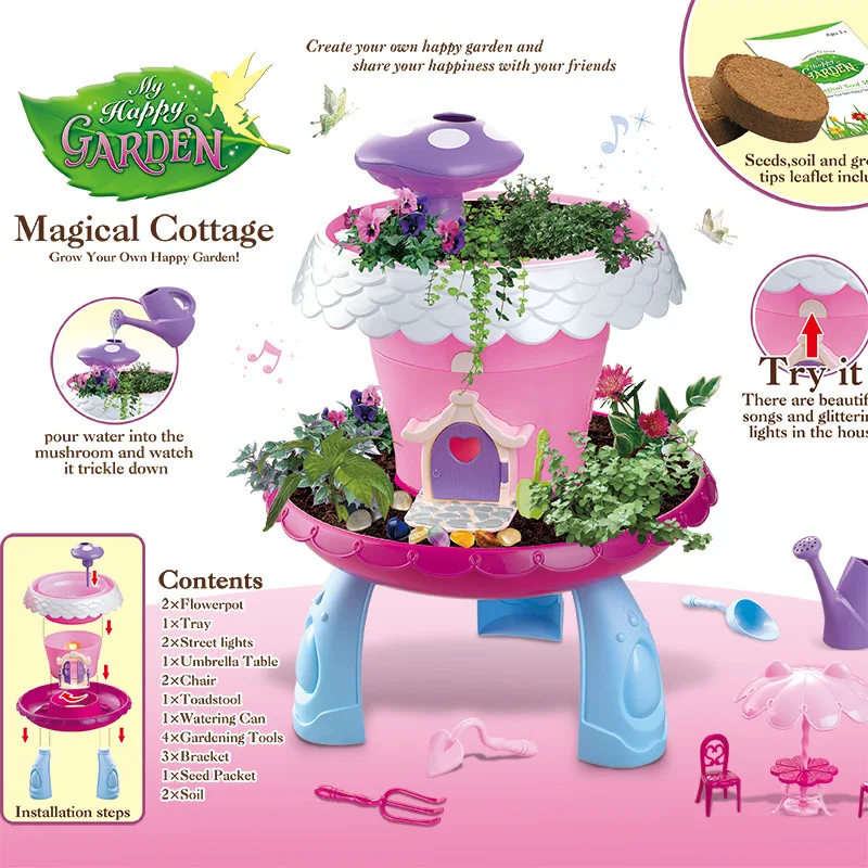 

Douyin Toy DIY Play House Fairy Tale hua yuan nv hai Toy Boy Potted Plant Flowers Magic Cabin