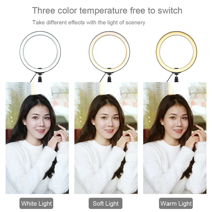 20LEDs Ring Light 7.6 Inch With Tripod Stand USB 3 Modes LED Light For Live Stream Make Up Light Lamparas 40AUG290