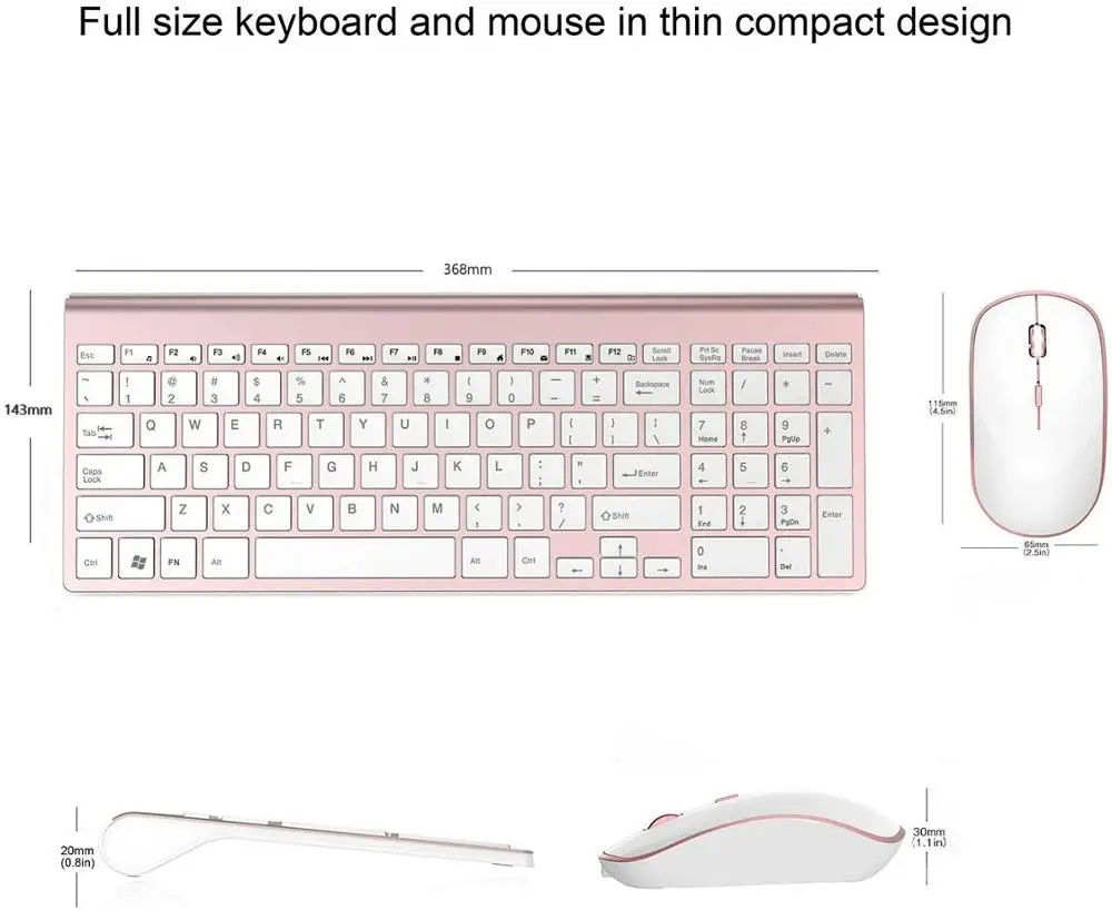 Teclado sem Fio e Mouse Conjunto de Economia de Energia Compatível sem Fio Ultra Ergonômico Silencioso Teclado Mouse Multi-sistema Escritório Terno - Imagem 2