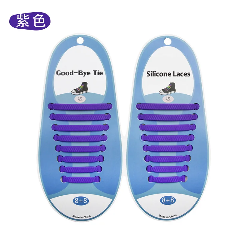 Cross Border Hot Sales Creative Silica Gel Lazy Disposable Shoe Lace Color Stretch Shoelace Free Tied Hole of Lazy Athletic Shoe