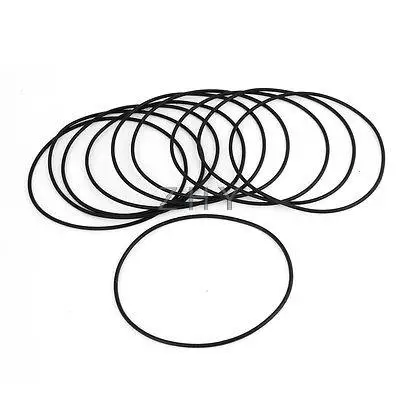 

10 Pcs 100mm Outside Diameter 2mm Thickness Soft Rubber O Rings Seals Black
