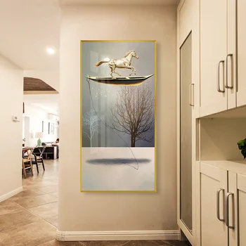 

YUJIE Free Shipping Light luxury style modern abstract entrance vertical version of single decorative painting XCjlh45