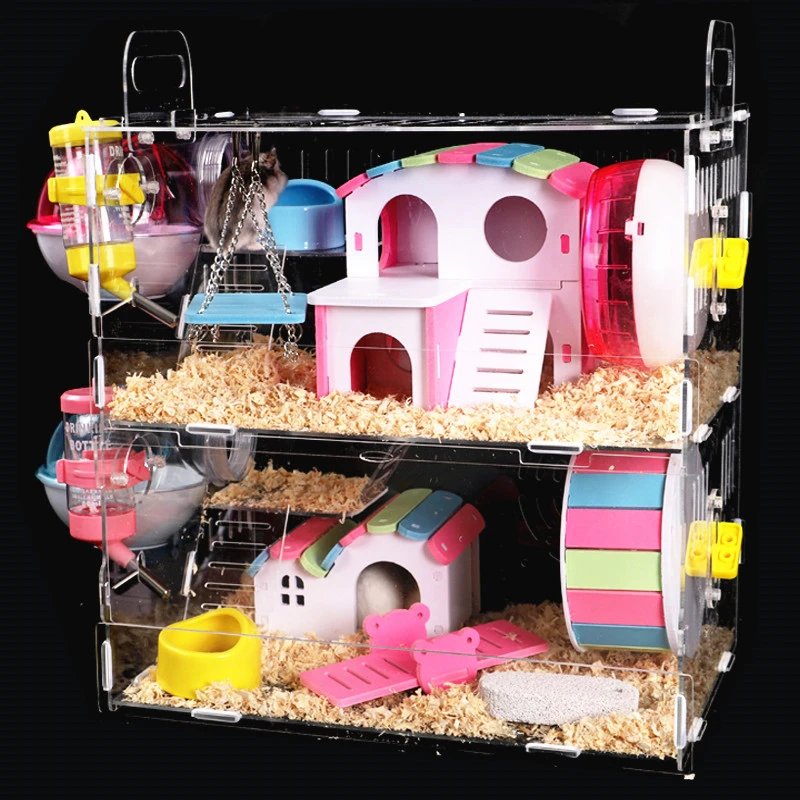 Minachting Vorige beha Grote Maat Hamster Huis Acryl Kleine Huisdier Kooi Transparante Oversized Villa  Cavia Basic Kooi Speelgoed Levert Pakket Nest|Kooien| - AliExpress