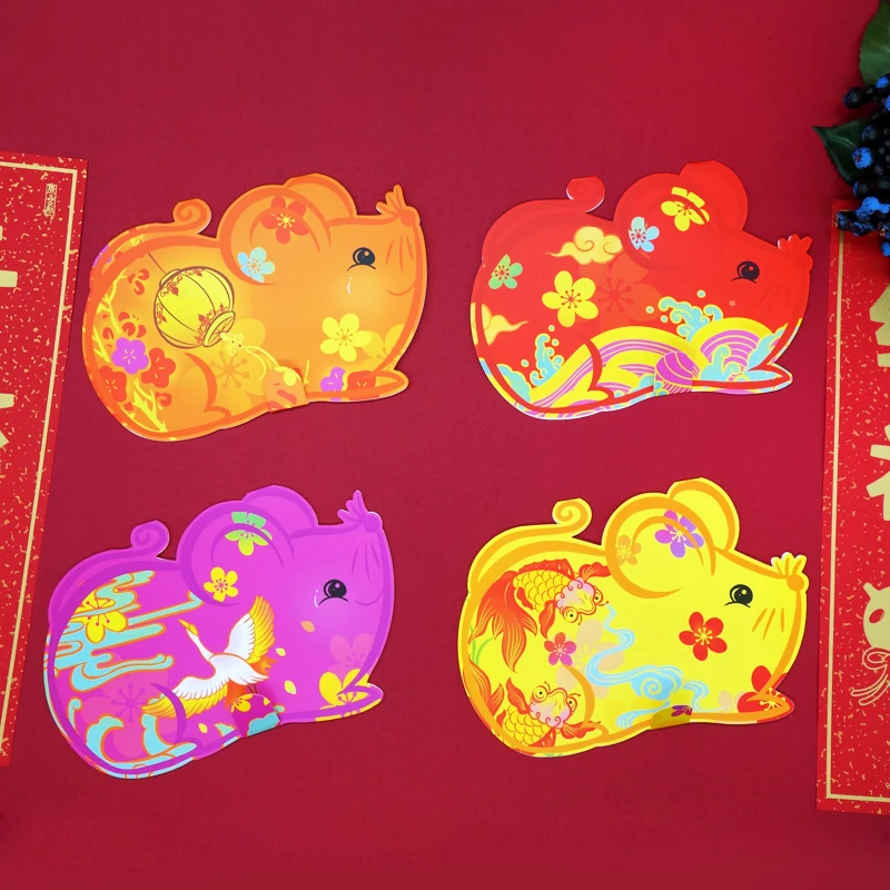 Мультфильм крыса дизайн нерегулярные красный пакет 2020 китайский новый год