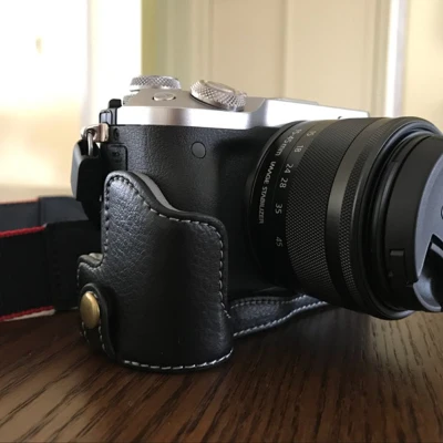 Из искусственной кожи чехол камера сумка коробка для Canon EOS M6 M6II M6 Mark ii половина тела Набор защитная крышка с отверстием батареи - Цвет: cowhide