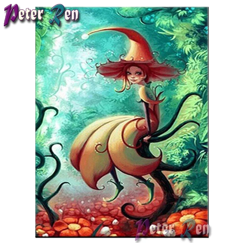 

5d Cartoon Diamond Painting flower fairy DIY Square\Round Rhinestone Diamond Embroidery Mosaic picture Children decoration gift