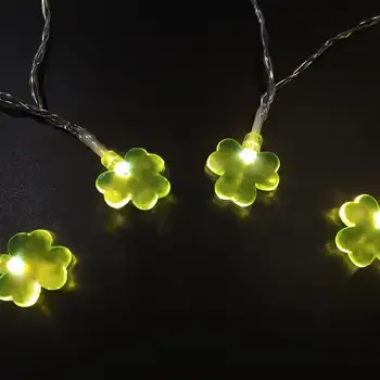 

Shamrocks String Lights Decor Three-Leaf Clover Copper 20 LED With Remote For Christmas St. Patrick'S Day Decorations