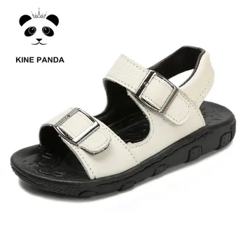 

KINE PANDA Summer Baby Shoes Toddler Boy Little Kids Genuine Leather Boys Sandals Handmade Suture 1 2 3 4 5 Years Old