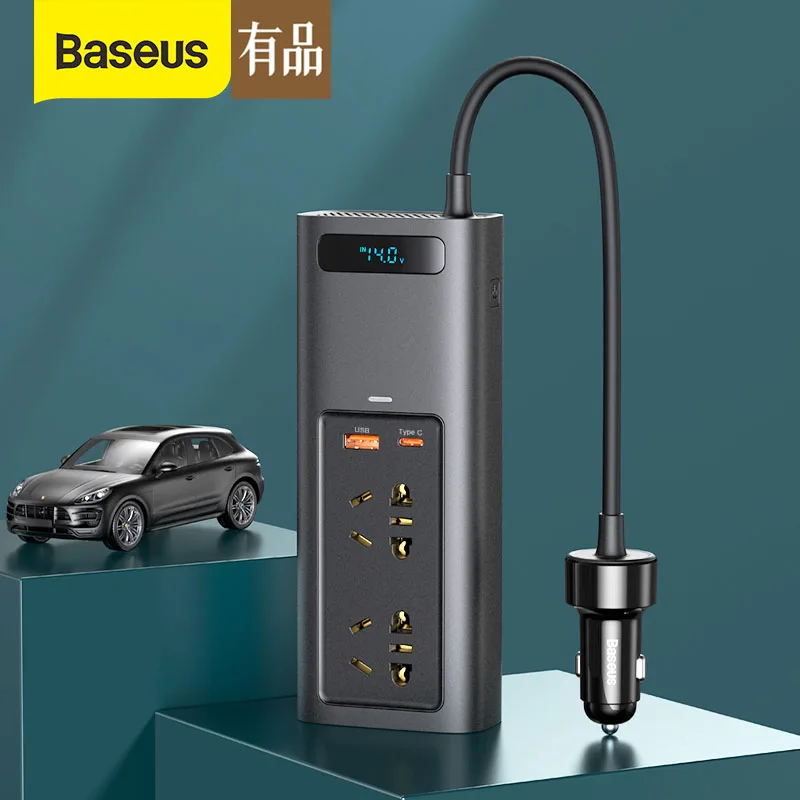 شاومي Baseus سيارة العاكس تيار مستمر 12 فولت إلى التيار المتناوب 220 فولت السيارات محول Inversor USB نوع C شحن سريع شاحن سيارة محول الطاقة العاكس