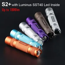 Convoy-Linterna Led S2 Plus con Luminus SST40, luz Flash de alta potencia para Camping y pesca, 18650
