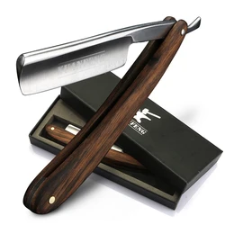 XUAN FENG Folding Razor Chicken Wings Wooden Handle Hardened Steel High Hardness Sharp Straight Razor Men's Razor