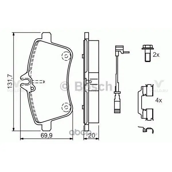 0986494085 BOSCH ДИСКОВЫЕ КОЛОДКИ ПЕРЕДНИЕ