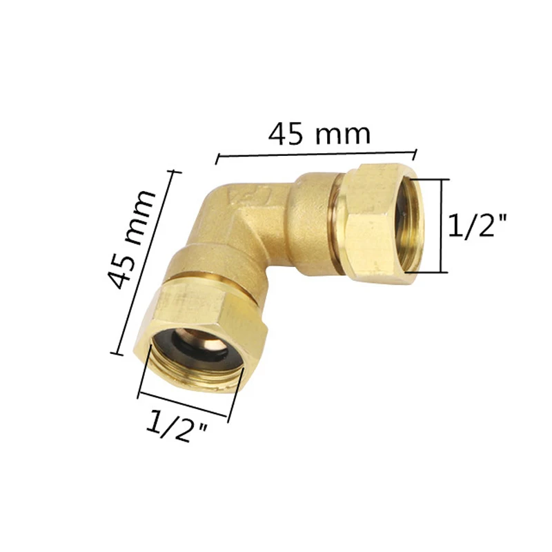 swivel joint 1/2" internal thread/external thread 90 degree brass elbow pipe fitting connector joint for water fuel adapter 