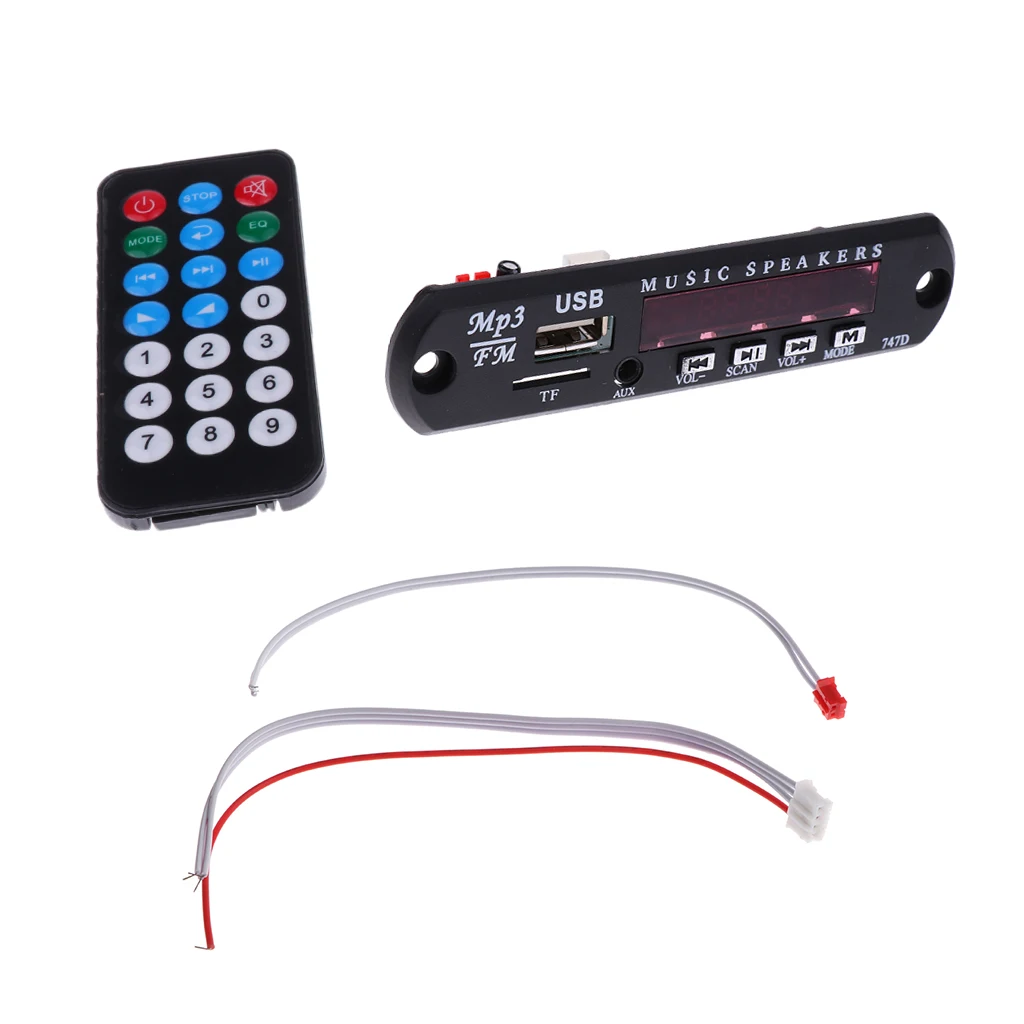 Car 5V/12V MP3 Decoder Board Audio Receive Module U-disk TF SD Card + Remote