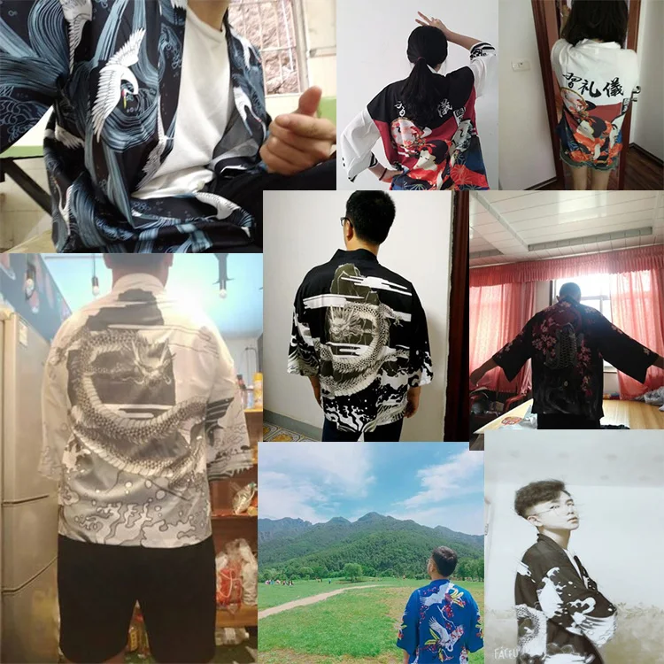 Yukata женский кимоно кардиган рубашка Harajuku Kawaii стиль Kimonos для мужчин и женщин блузка Obi Haori Японская уличная одежда