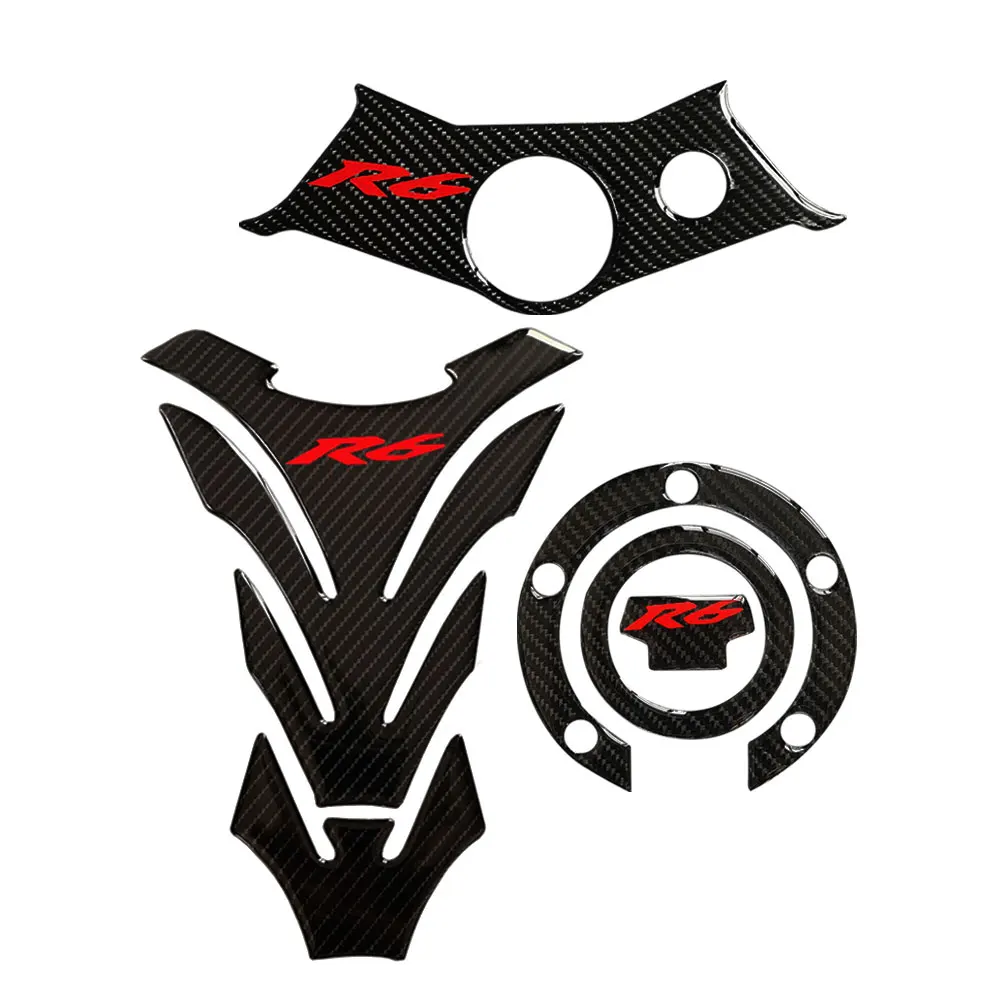 Для Yamaha YZF R6 YZFR6 YZF600 2003 2004 2005 наклейка на бак масляный газ Крышка тройной зажим