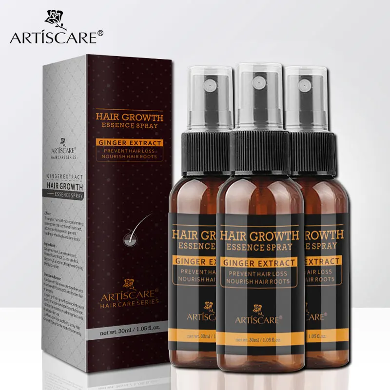 ARTISCARE Spray de esencia para el crecimiento del cabello 3 uds. Nutren las raíces del cabello Anti pérdida de cabello fortalecen el tratamiento calmante del cuero cabelludo aceite esencial