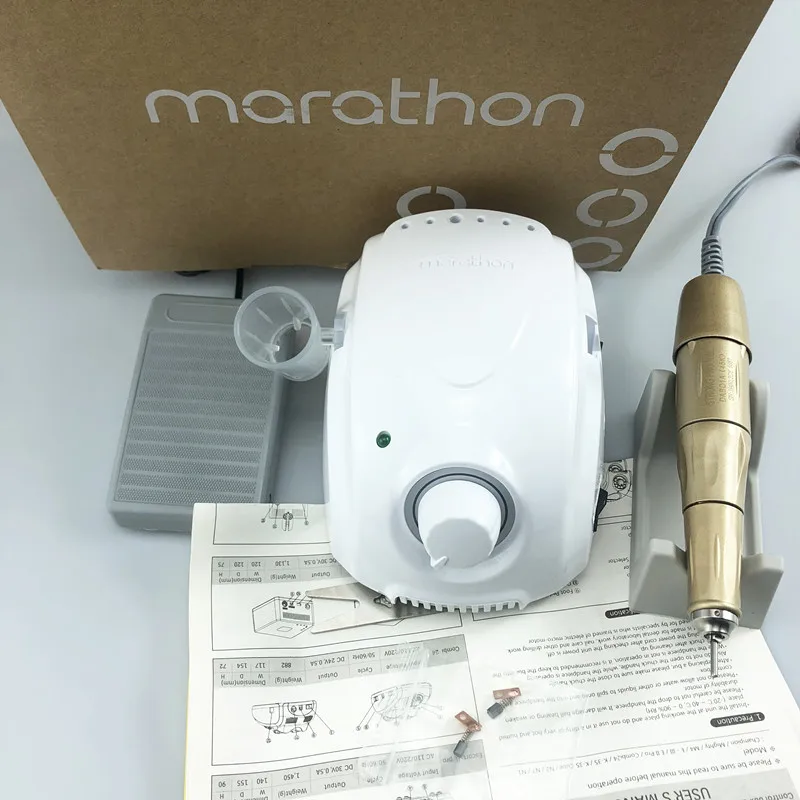 MARATHON-Champion 3 PRO 105L ручка 45000 об/мин электрическая дрель для ногтей сильный 210 микро мотор шлифовальный станок для ногтей инструменты