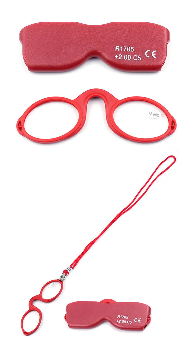 Переносной подвесной шейный очки для чтения для женщин мужской кулон ожерелье дальнозоркость пресбиопические очки и коробка - Frame Color: 5
