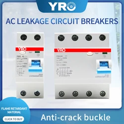AC 2P 4P 63A 100A 230V 400V Residual Current Circuit Breaker Differential Breaker Safety Switch FS202