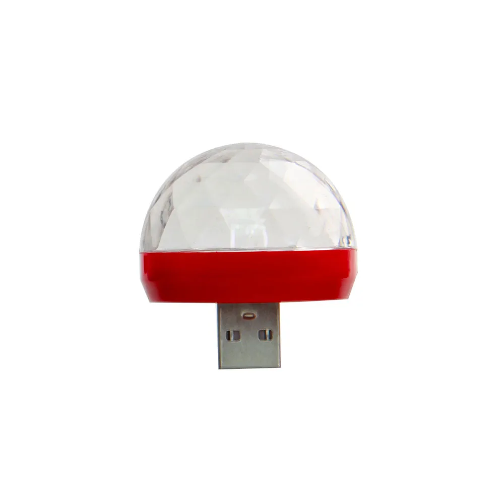 Красный Aimkeeg мини USB светодиодный вечерние фонари портативный хрустальный магический шар RGB сценический эффект лампа Звуковое управление проектор для мобильного телефона - Цвет: Красный