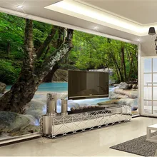 3d обои современный минималистичный красивый пейзаж водопад Гостиная Спальня украшение высокого качества практичные шелковые обои
