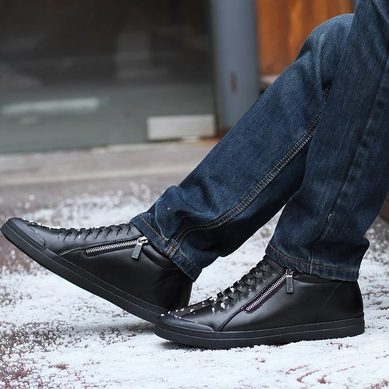 Мужская обувь; Повседневная модная дизайнерская обувь из натуральной кожи для мужчин; Лоферы без шнуровки; черные кроссовки; сезон осень-зима; брендовая мужская обувь