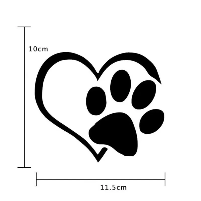 Новое сердце Paw виниловая наклейка на бампер светоотражающие наклейки Холодное сердце с отпечатком ноги паровой наклейка на бампер собака наклейки следы ног