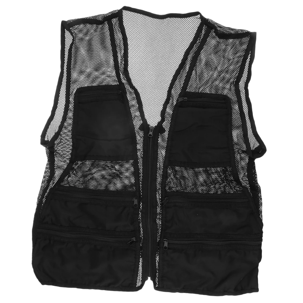 Casual Utility Hunting Fishing Travel Mesh Vest Multi pocket Photography Jackets Lightweight Quick-Drying Travel Hiking Jacket