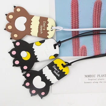 

Travel Accessories Animal Cat Claw Luggage Tags Suitcase Cartoon Portable Silica Gel Holder ID Addres Label Baggage Boarding