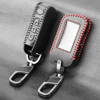 

A93 A96 Keychain Black Leather Cover Key Case for Starline A93 A39 Two Way Car Alarm Remote Controller A63 LCD Transmitter