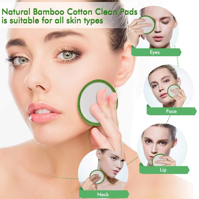 20 Pack Reusable Makeup Remover Pads Washable Bamboo Cotton Rounds Pads For  All Skin Types Makeup Tools Facial Cleansing Pad - AliExpress
