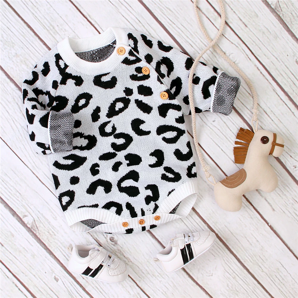 Emmababy теплая одежда для новорожденных мальчиков и девочек, комбинезон с леопардовым принтом, комбинезон, одежда для детей 0-18 месяцев