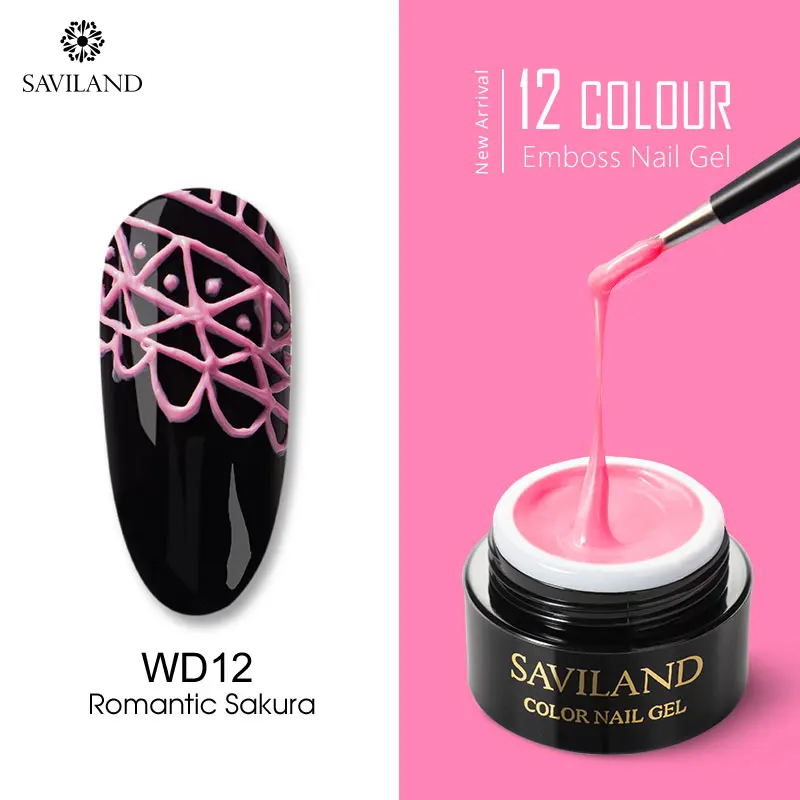 WD12 Гель-лак с 3D тиснением SAVILAND 2 в 1, Гель-лак с УФ резным рисунком, Гель-лак для рисования, сделай сам, Гель-лак для свитера - Цвет: WD12