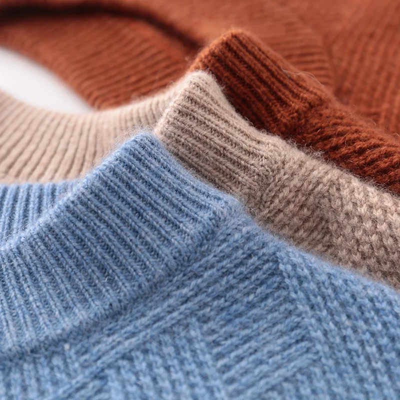 Buy jinjiaxian Round neck Pullover cashmere sweater men's business leisure sweater loose 2019 new bottomed sweater