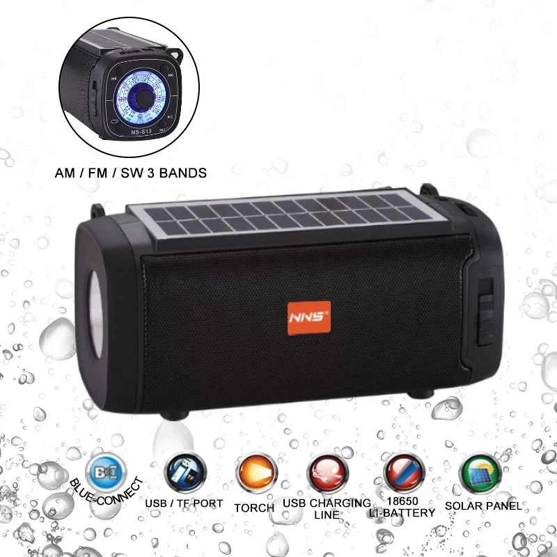 NNS NS S13S AM/FM/SW радио стерео Bluetooth сабвуфер динамик портативный mp3 плеер с солнечной